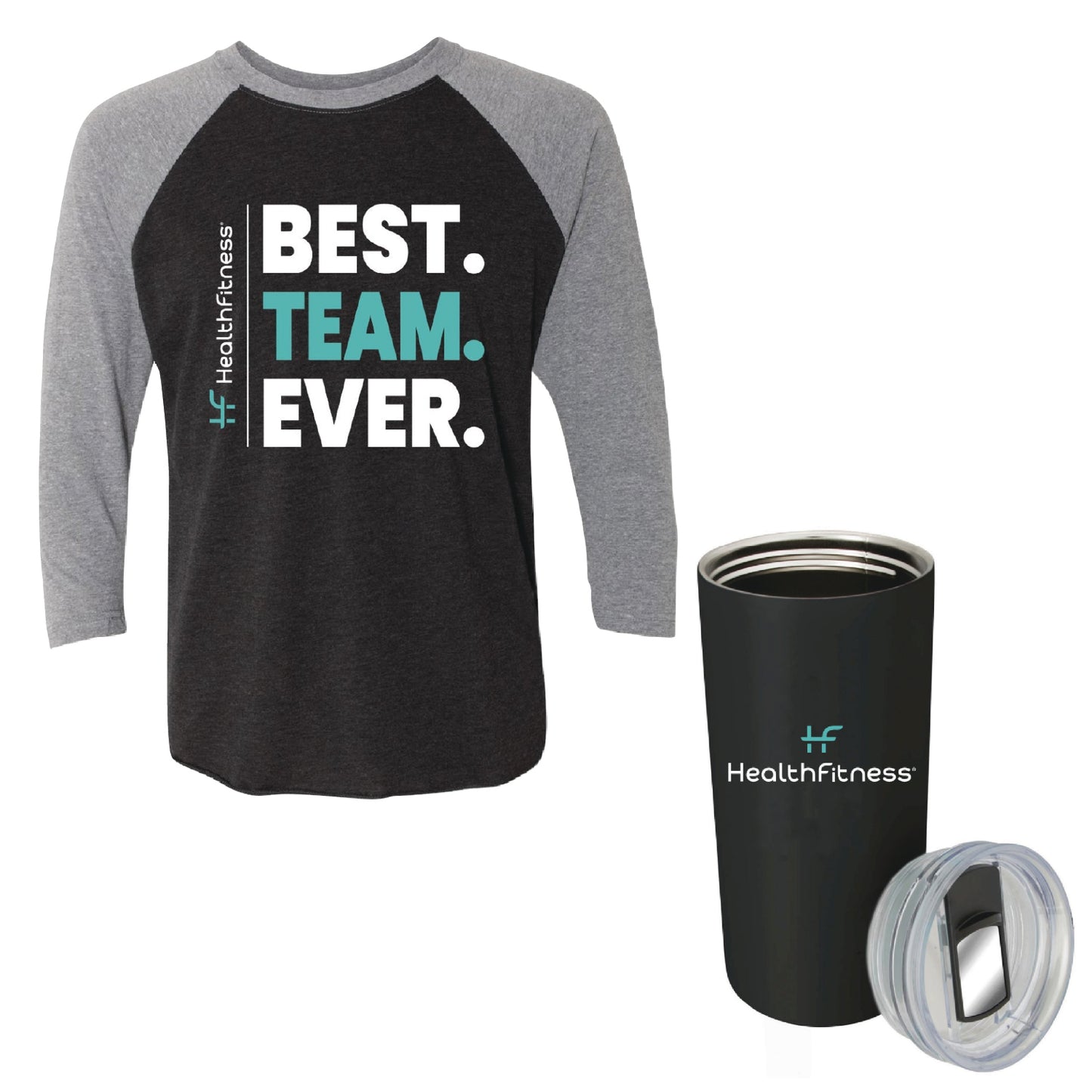 HealthFitness Unisex Best Team Ever Raglan Bundle