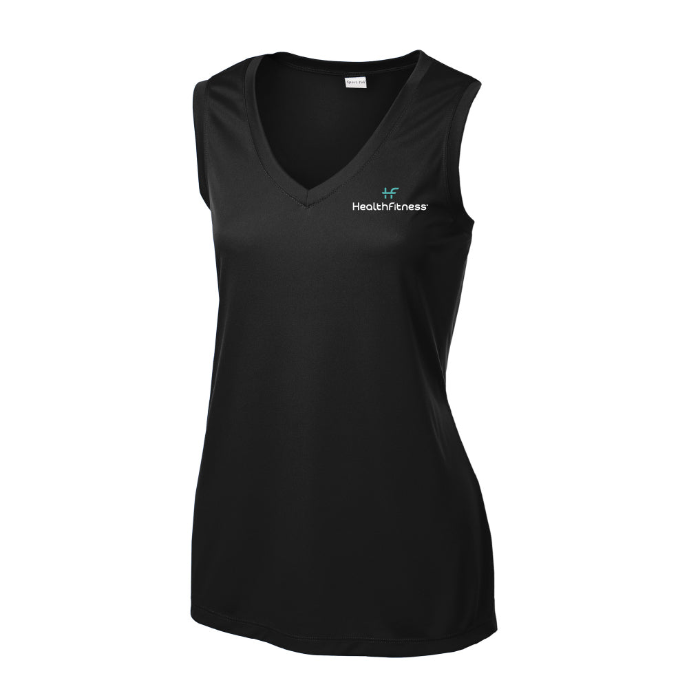 HealthFitness Ladies Sleeveless V-Neck Tee